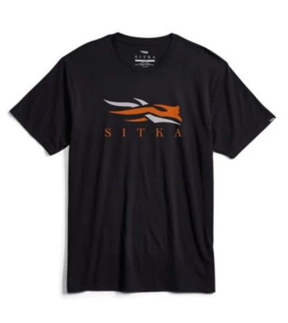 Sitka Men’s Gear Icon Tee Black Orange  600087-BKOR-Medium- New Tag