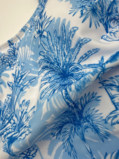 $120 Nicole Miller Women’s 1pc Swimsuit W/Side Ruching - Blue - Medium- New