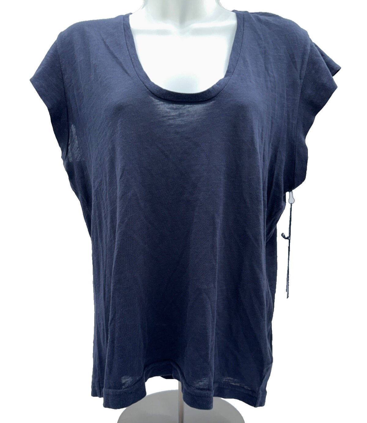 $58 Citizens of Humanity Women’s Cotton Inessa Scoop Neckline Tee - Navy- Medium