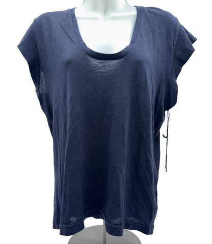 $58 Citizens of Humanity Women’s Cotton Inessa Scoop Neckline Tee - Navy- Medium