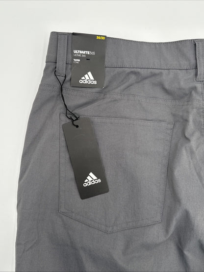 $80 ADIDAS Men's Ultimate 365  5-Pocket Tapered Golf Pants-Grey 5 -36W 30L-New