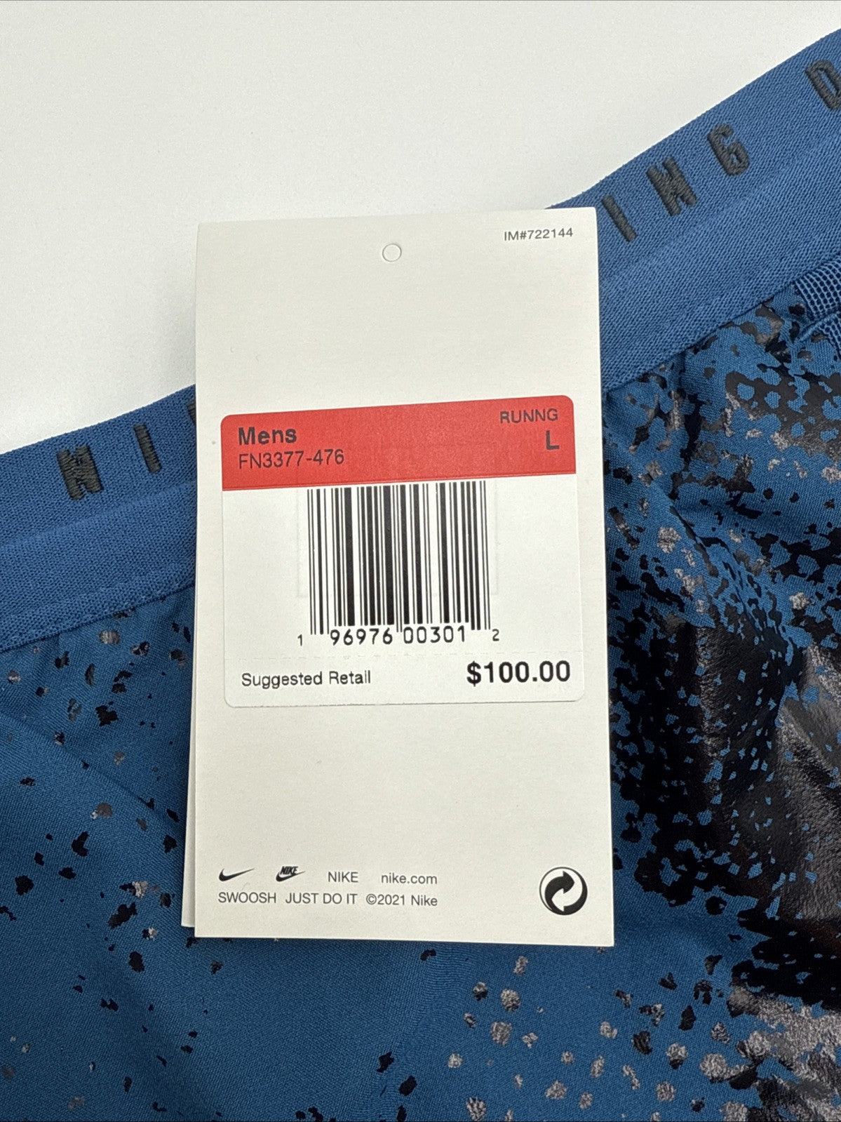 $100 Nike Men’s ADV Running Division Shorts Blue Black FN3377-476- Size: Large