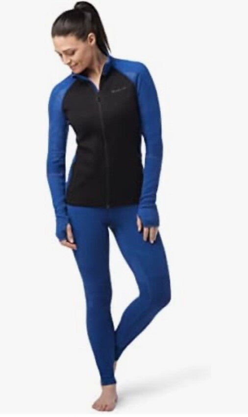 $200 SmartWool Woman’s Intraknit Active Jacket Merino Wool-Black/Blue-Medium-New