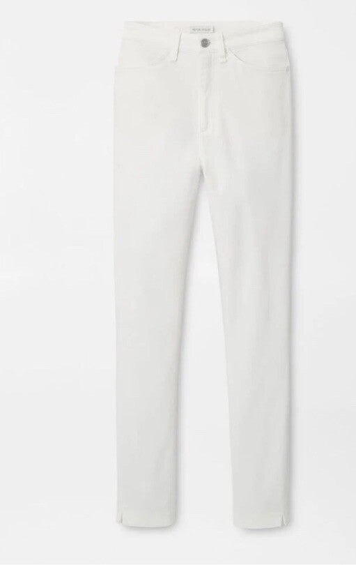 $150 Peter Millar Women's Karlie Stretch Sateen High Rise Pant -White-Size 8-NEW