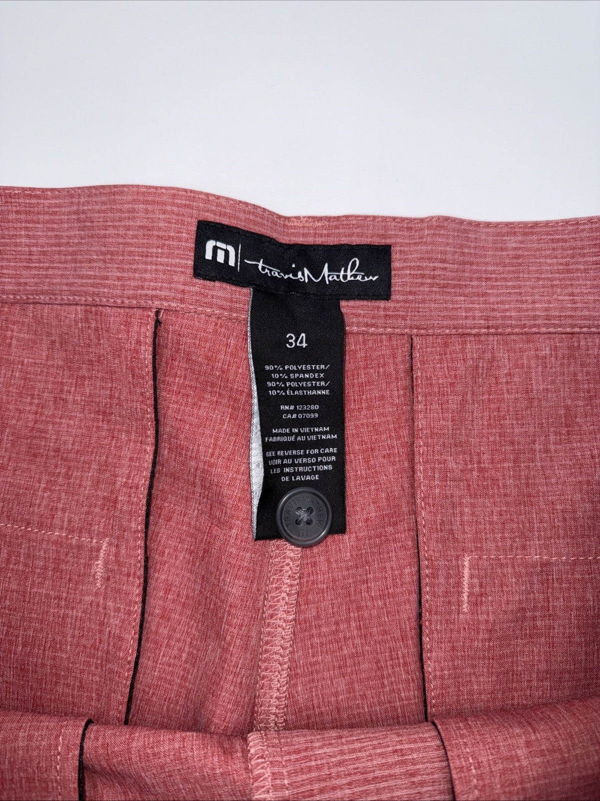 $94 Travis Mathew Men’s Sand Harbor Golf Shorts-Heather Garnet Rose- 34W-New Tag