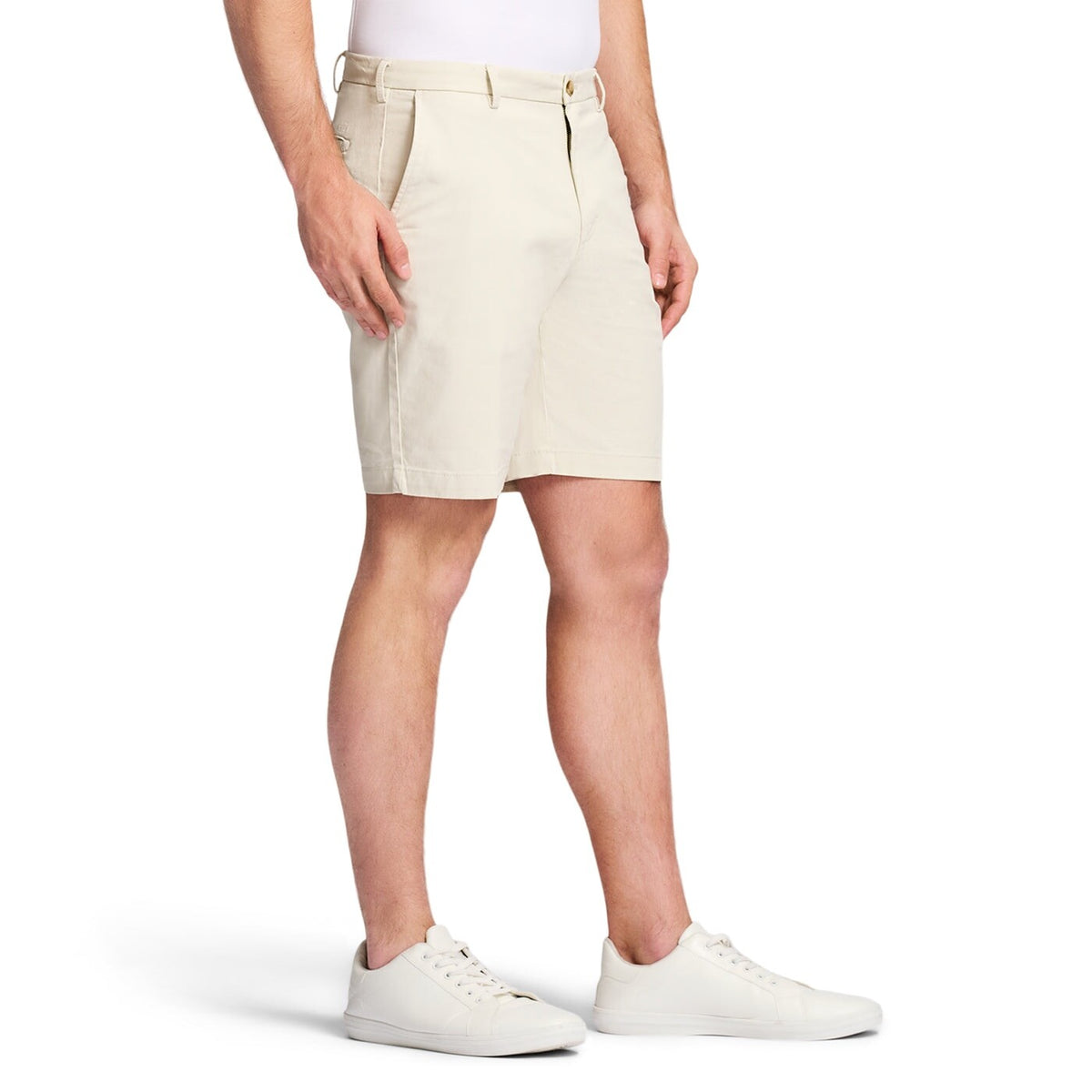 $50 IZOD Men’s Dockside Stretch Shorts 9.5”  - Silver Birch - Size 32 - New