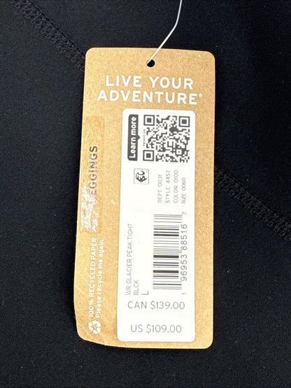 $109 Eddie Bauer Women’s Glacier Peak Tight Warm Pant-Black-Large-New Tags