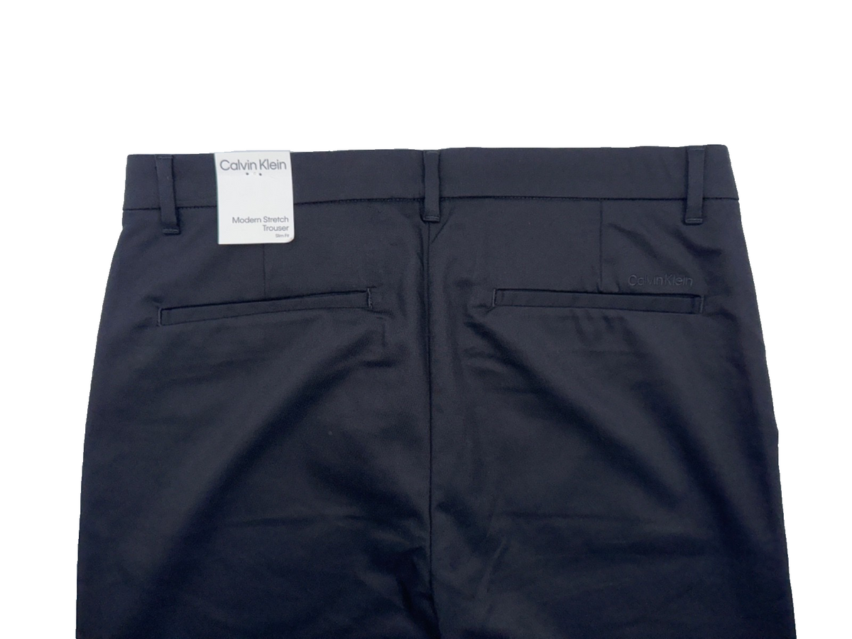 $90 Calvin Klein Men's Slim-Fit Modern Stretch Chino Pants - Black - 32W x 30L