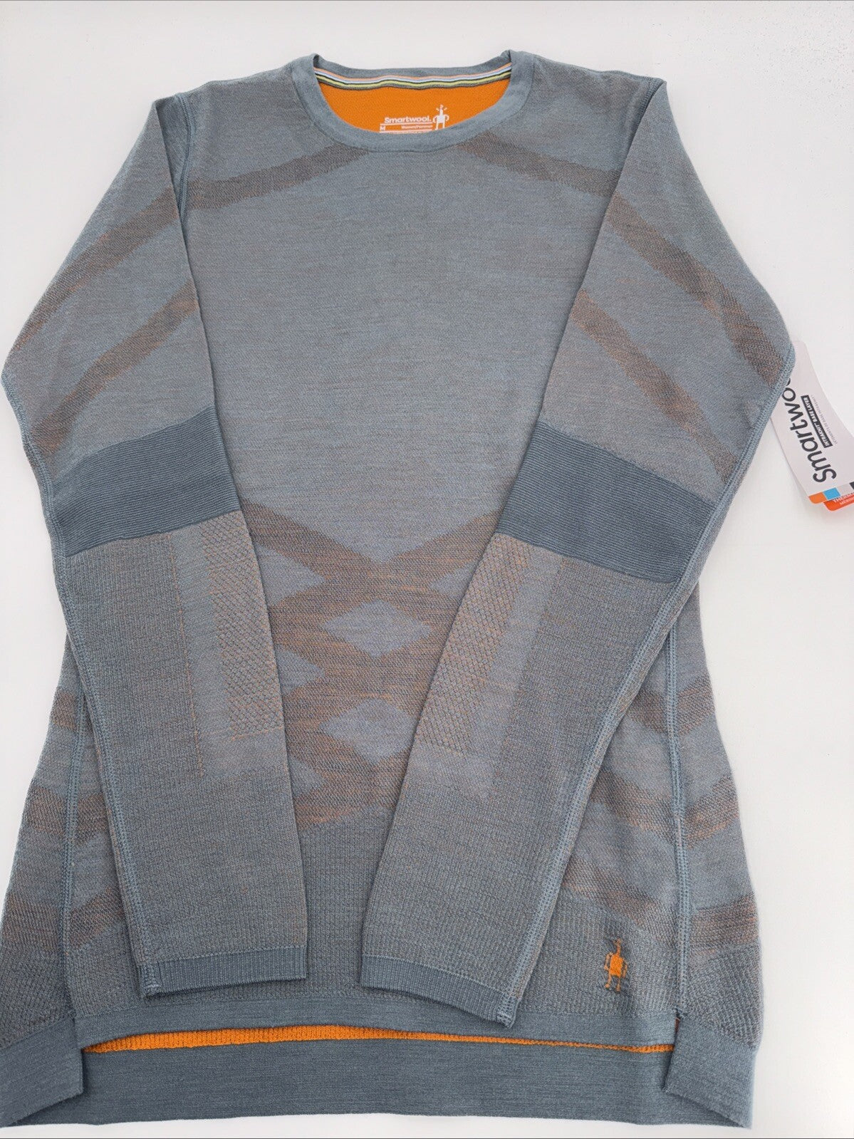 $130 Smartwool Women’s Intraknit Activ Merino Base Layer Top-pewter Blue-Medium