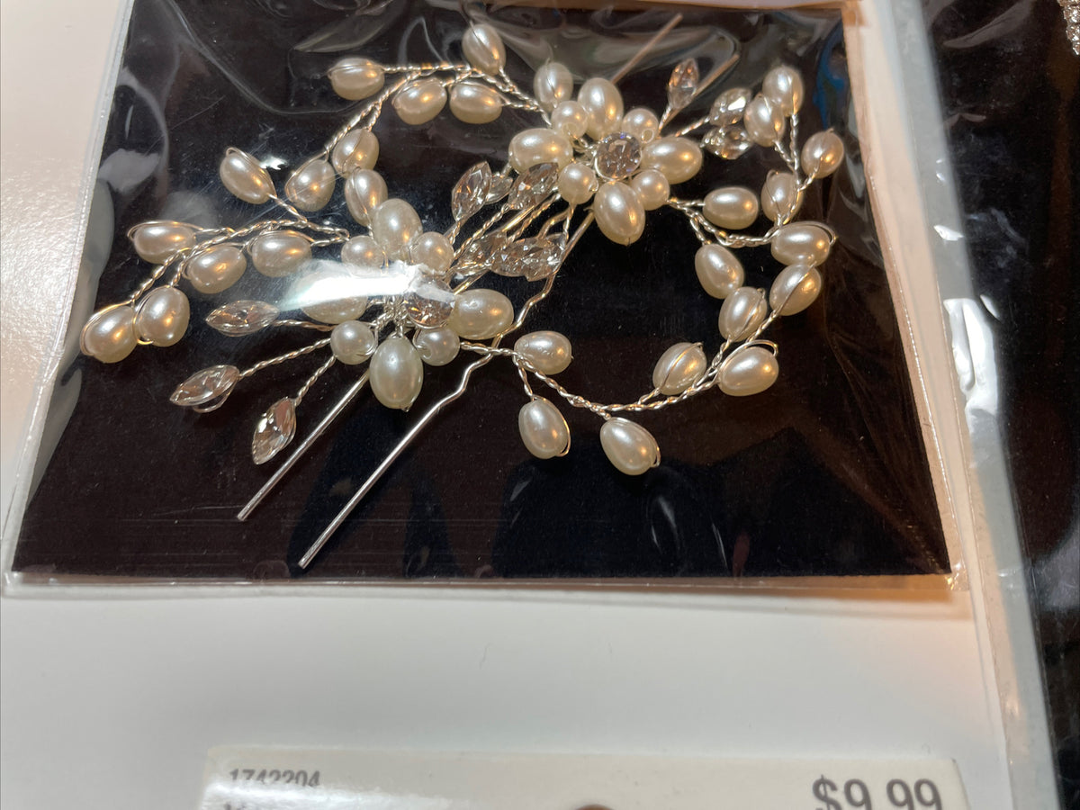 Combo Lot 3 PCs Studio His & Hers WEDDING: EARRING SET - HAIR COMB - Head Band