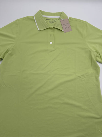 $110 Peter Millar Women’s Whitworth Mesh Sport Polo Shirt- Lime-Size: Large -New
