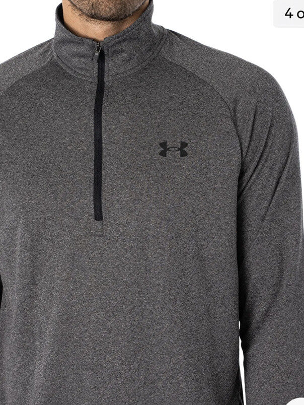 Under Armour Men's 2.0 UA Tech Half-Zip Pullover -Heather/Black E0301- Small