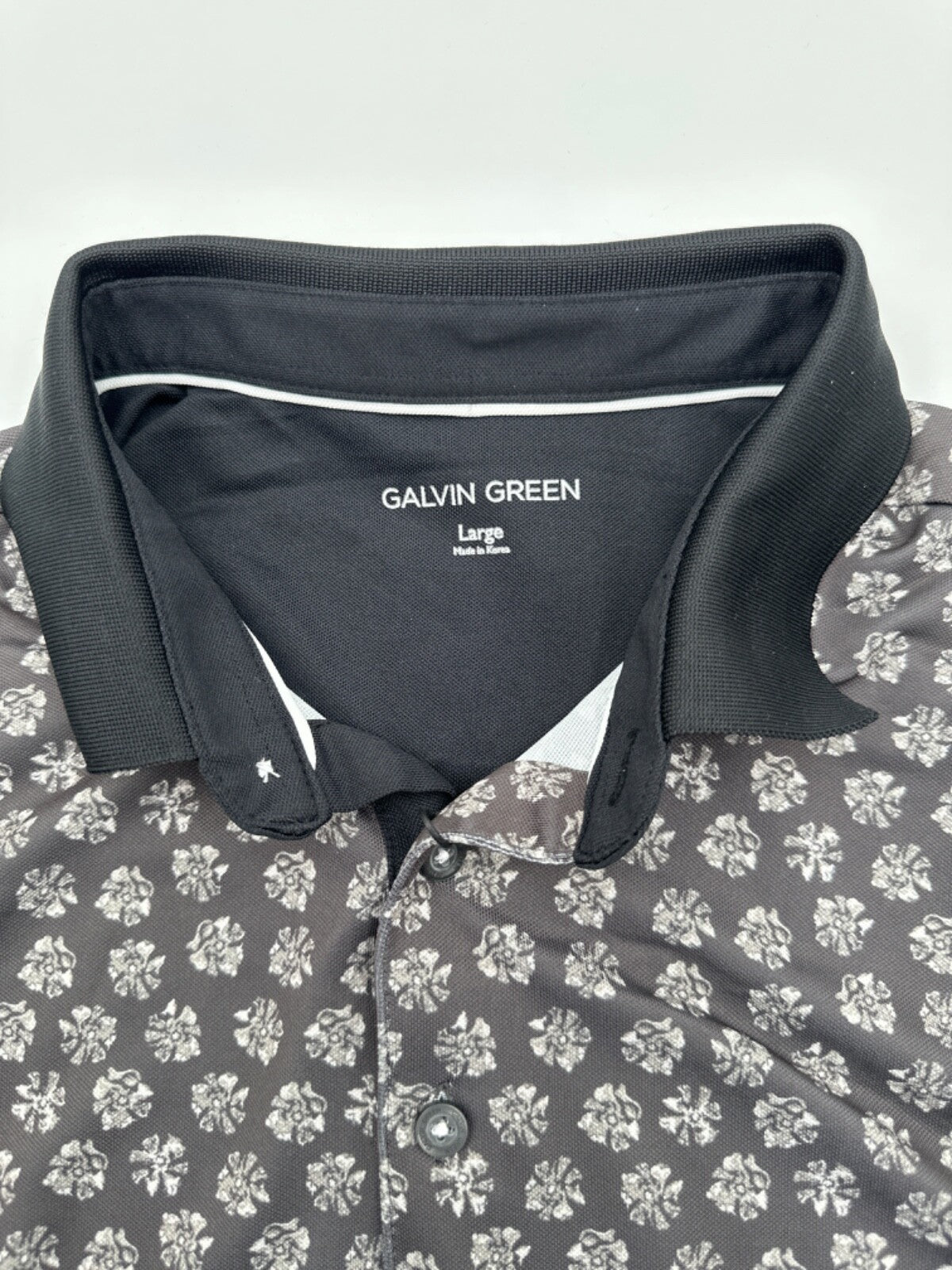 $110 Galvin Green Murphy Shirt V8+ Polo- Black/Forged Iron - Large - New tag