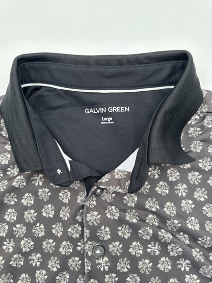 $110 Galvin Green Murphy Shirt V8+ Polo- Black/Forged Iron - Large - New tag