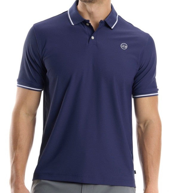 Good Good Men’s Golf Midnight Textured Polo NFLP Logo Performance-Blue-Medium
