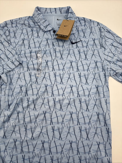 $70 Nike Men’s Dri-FIT Victory Collared Polo FQ1134-422-Blue Print-Small-New Tag