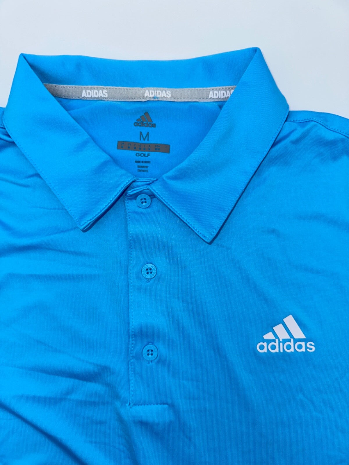 $65 Adidas Men’s Ultimate 365 Solid Golf Polo- Sky Rush -Medium-New