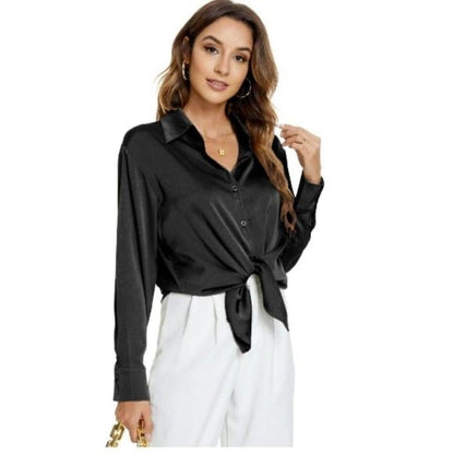 Japna Women's Longe Sleeve Blouse - Black - Small - New With Tags