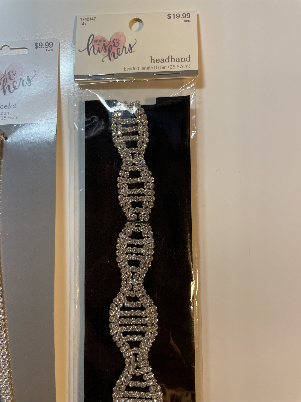 Combo Lot 3 PCs Studio His & Hers WEDDING Set: Hair Pins - Headband - Bracelet