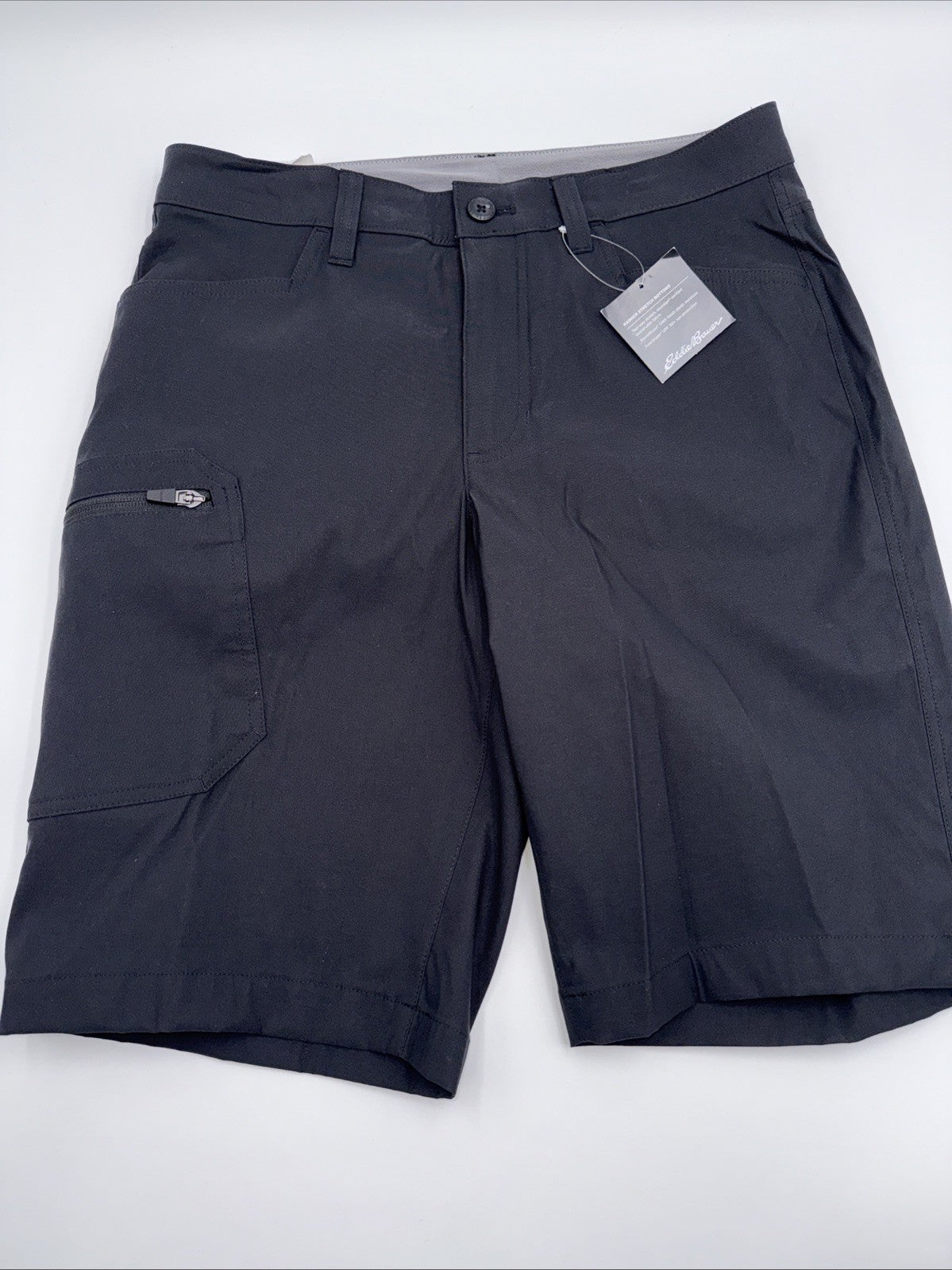 $60 Eddie Bauer Men's Rainier Shorts Hiking Active Fit -Black- 30W-New