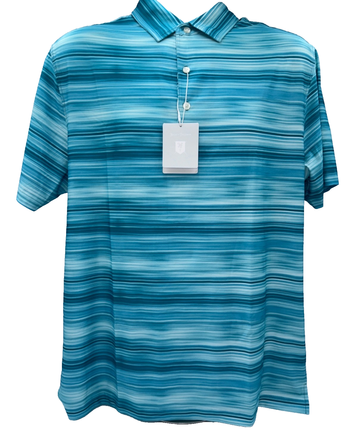 $94 Hickey Freeman Men's Golf Polo Short Sleeve Shirt - Aqua - Medium - New