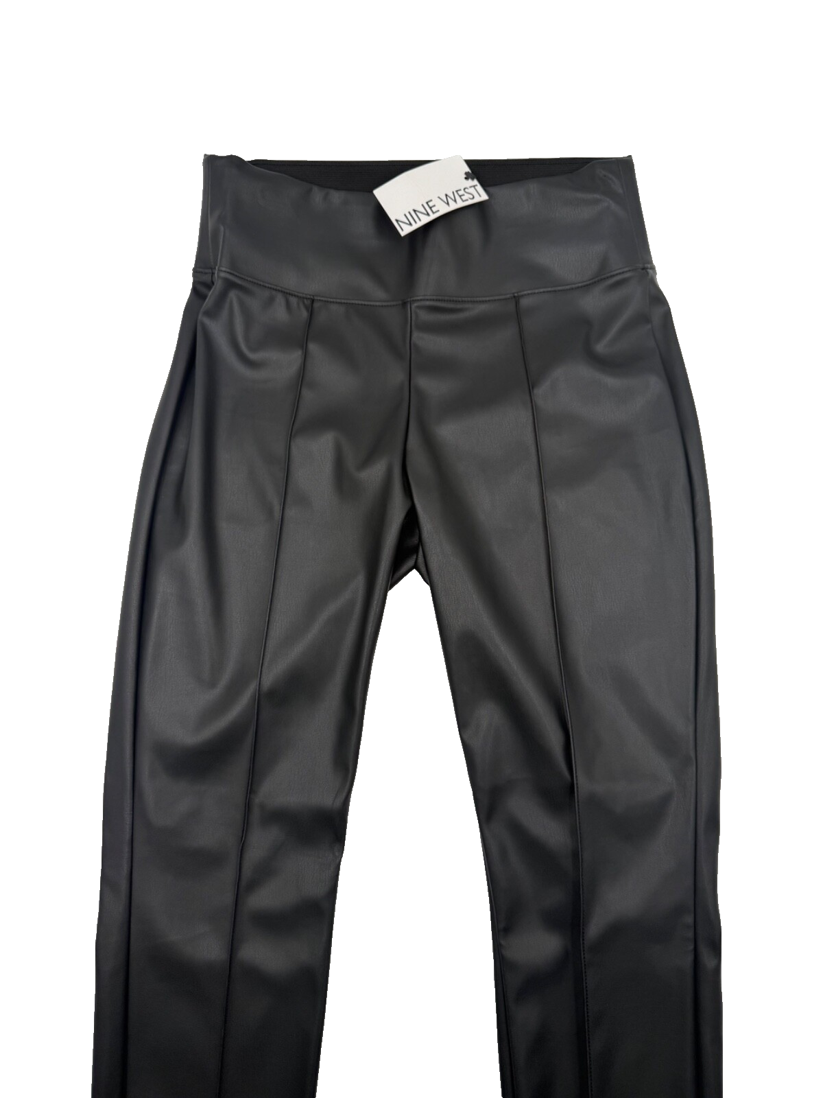 $36 NINE WEST Women's-Ponte Legging- Faux Black Leather- Small-New Tag