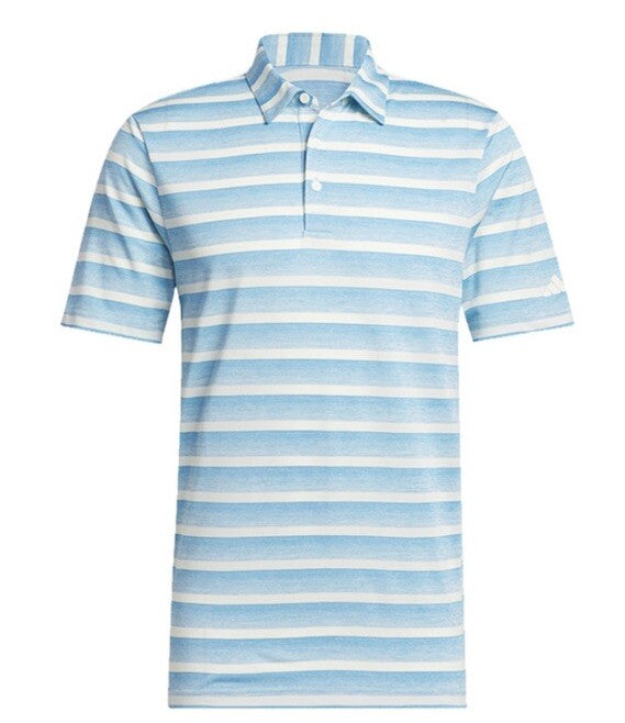 $70 Adidas 2024 Men’s  2-Color Stripe Golf Polo Shirt - Blue/White- Medium- NEW