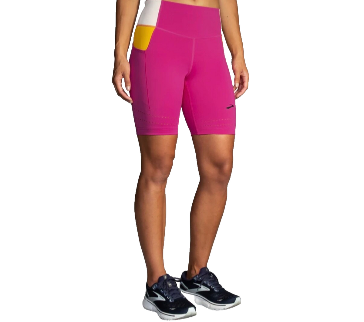 $64 Brooks Women’s Method 8” Tight Shorts - Mauve/Sand/Sundial-Small-New Tag