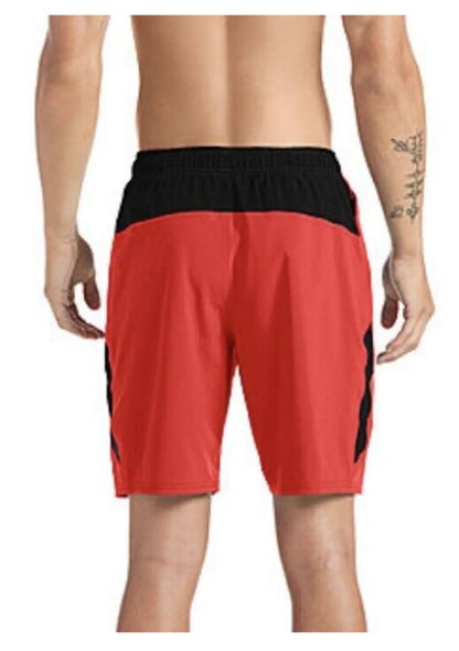 $60 NIKE Men’s Shorts Swim Trunks Content Volley 9”-Red/Black -Medium- New Tag