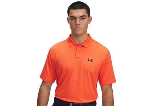 $55 Under Armour Men's Match Play Golf Polo - Fire - Large - New With Tag