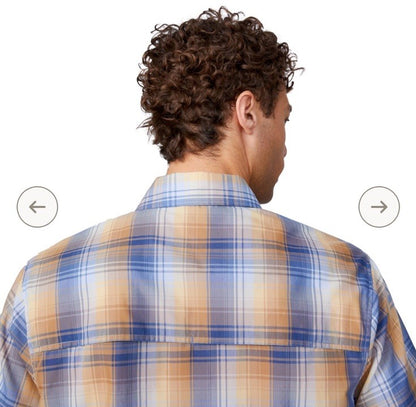 $75 Free Country Men's Excursion Short Sleeve Poplin Shirt- Cider- Size: Medium