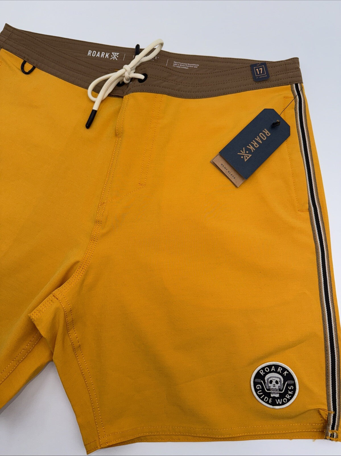 $68 Roark Men’s Chiller 17” Mixtape Boardshorts Trunks-Gold Yellow -30W- New Tag