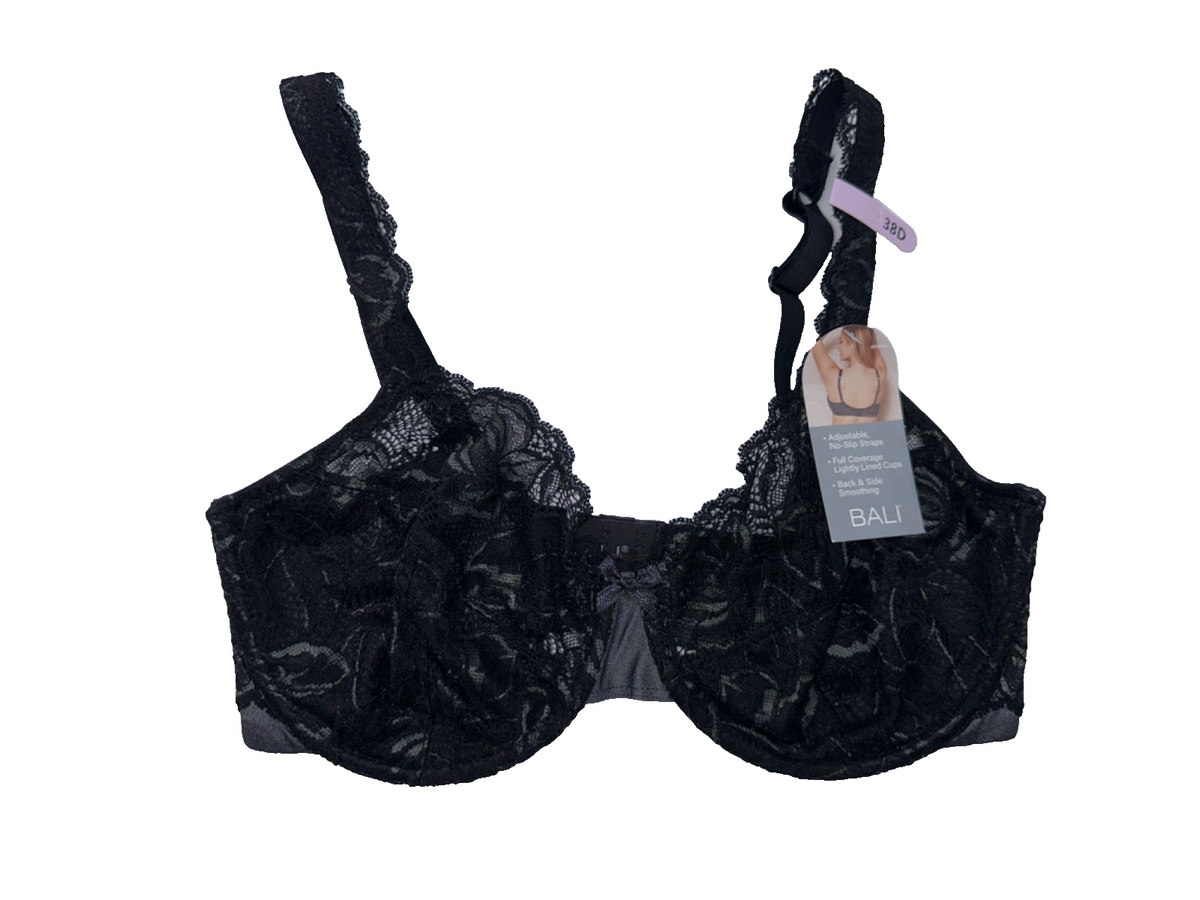 $48 Bali Women’s Lift Lace Desire Underwire Bra Adjustable Comfort U Straps-38D