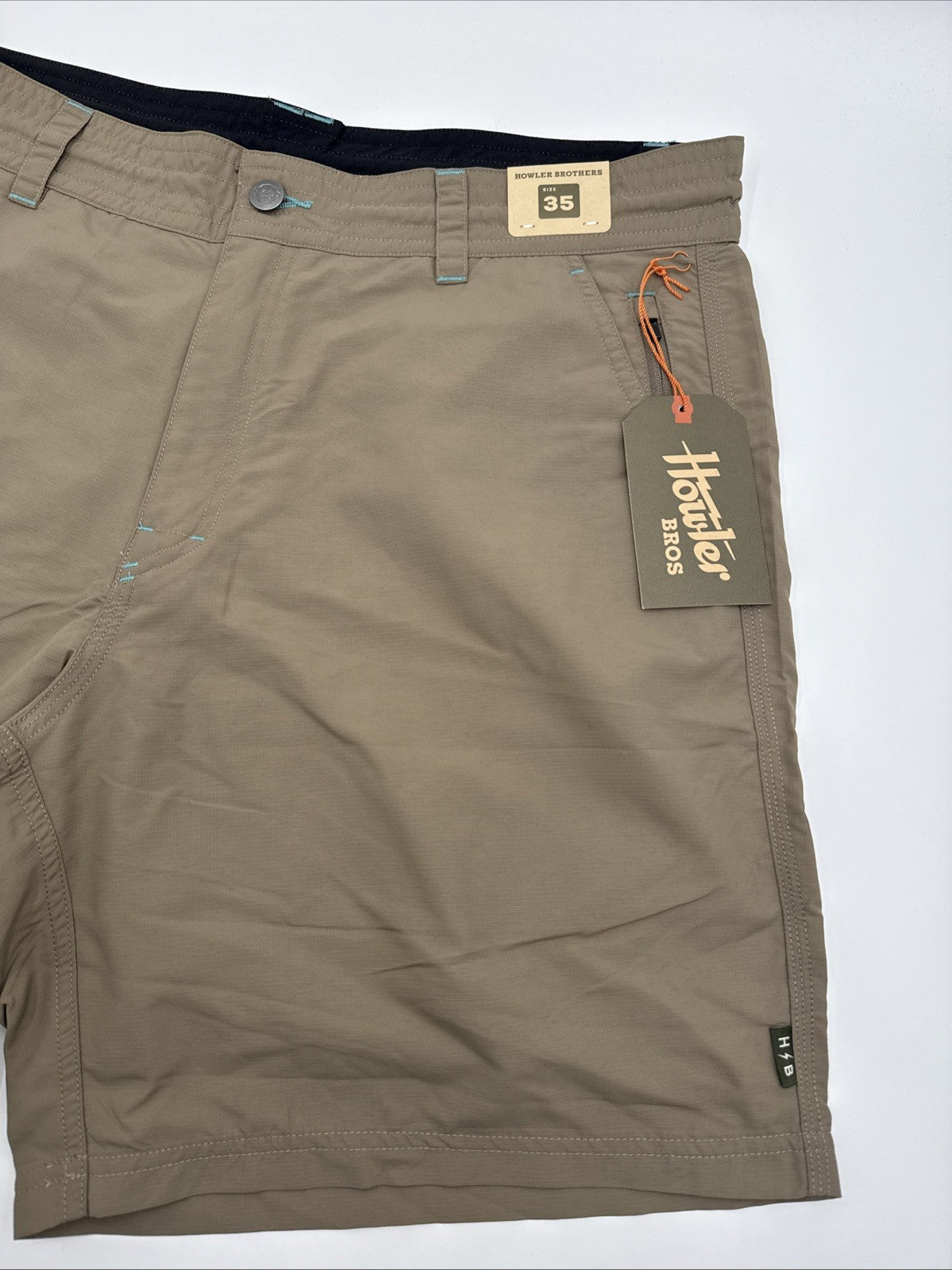 $69 Howler Bros Men's Horizon Hybrid Shorts 2.0 7.5" Inseam- Isotaupe- 35W - New