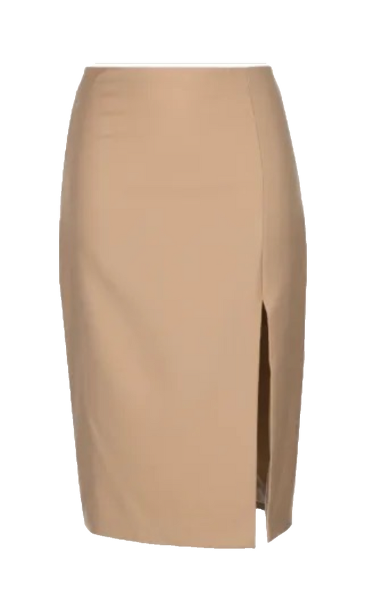 $290 Theory Skirt Women’s High Waist Side Slit Skirt - Palomino - Size 4 - New