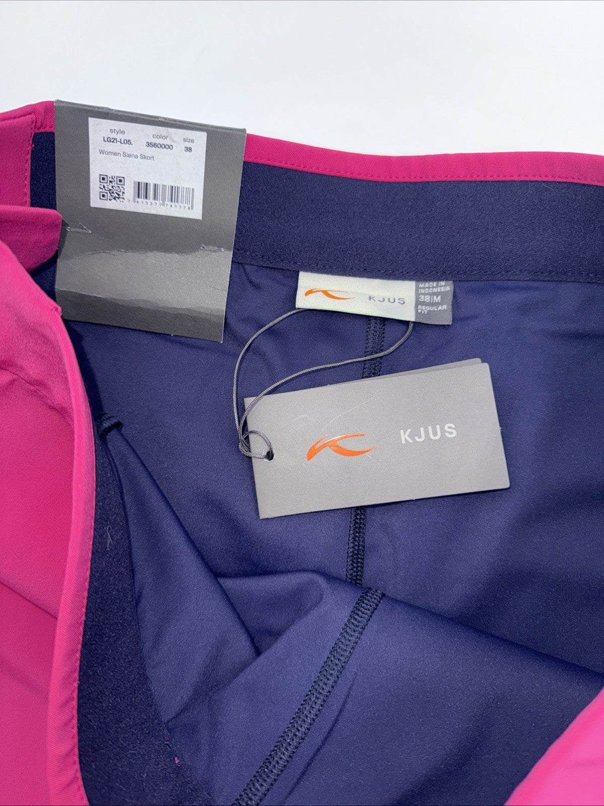 $179 KJUS Women's Siena Golf Skort Skirt - Hot Pink/Navy- Size: Medium/38- New