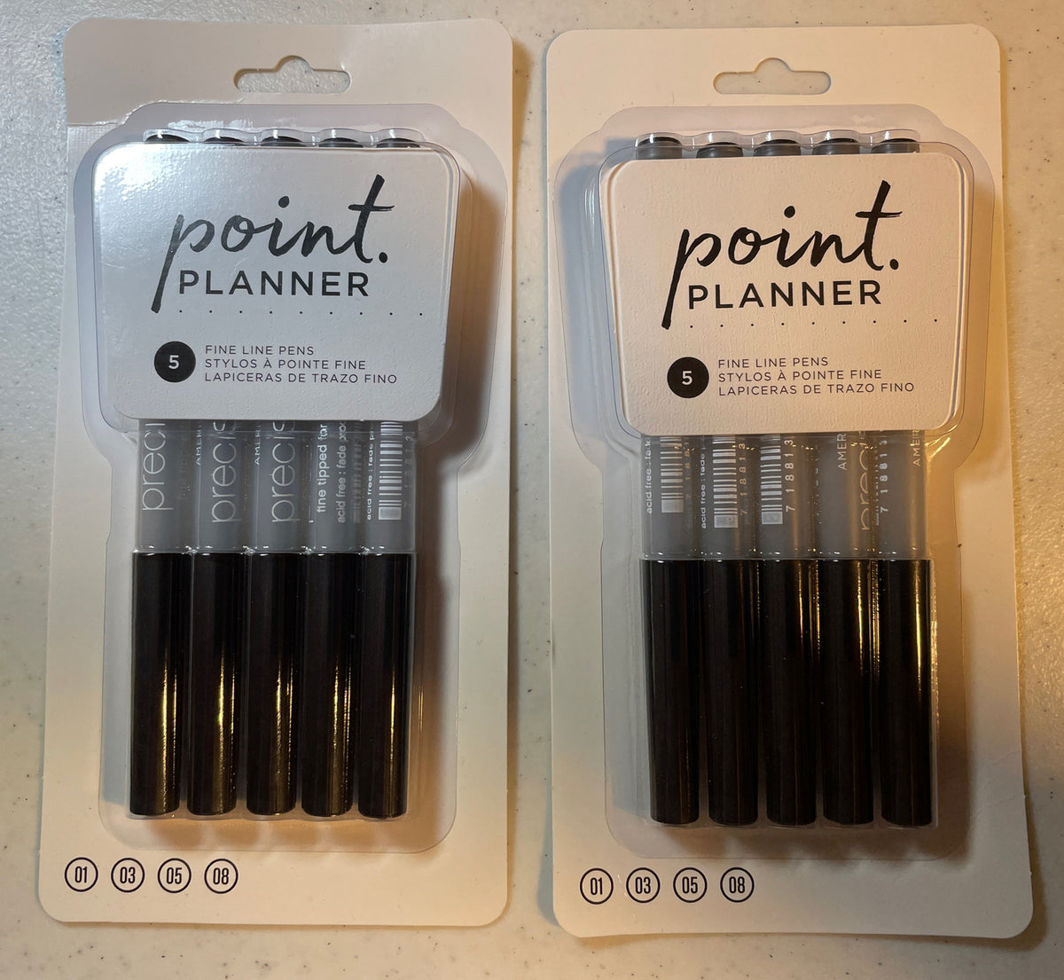 Lot Of 2X American Crafts Point Planner Fine Line Pens, High Quality 10 Total