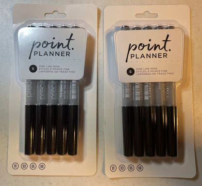 Lot Of 2X American Crafts Point Planner Fine Line Pens, High Quality 10 Total