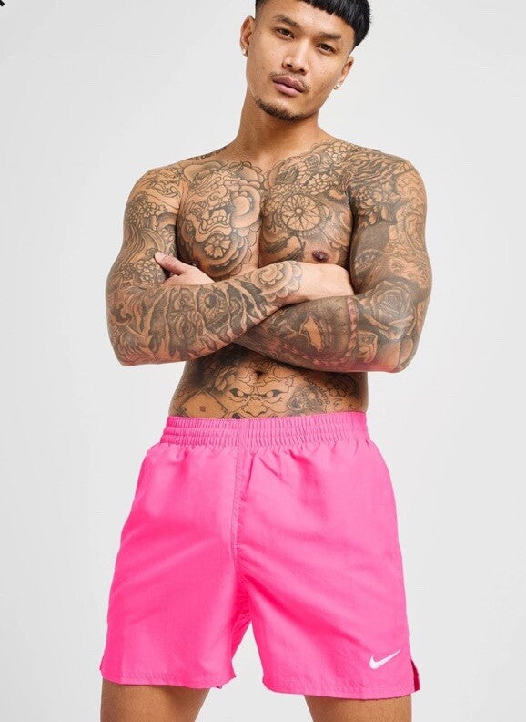 Nike Men's Swoosh Swim Trunks NESSF560-656-  Pink - XLarge -NEW- MSRP $50