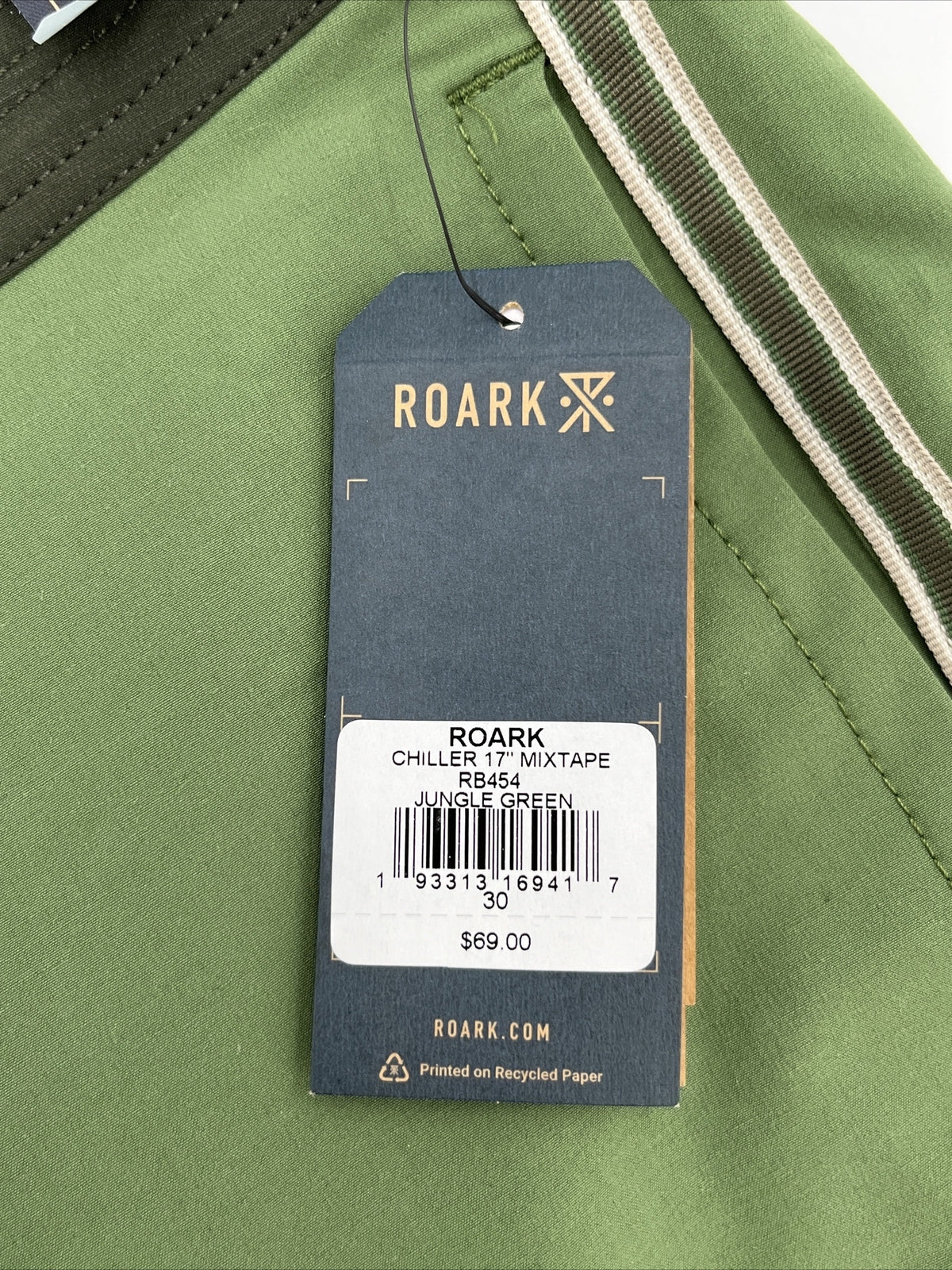$69 Roark Men’s Chiller 17” Mixtape Boardshorts Trunks-Jungle Green-30W- New Tag