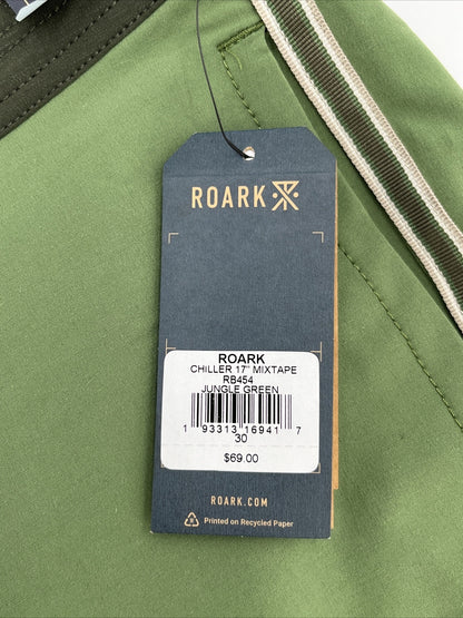 $69 Roark Men’s Chiller 17” Mixtape Boardshorts Trunks-Jungle Green-30W- New Tag