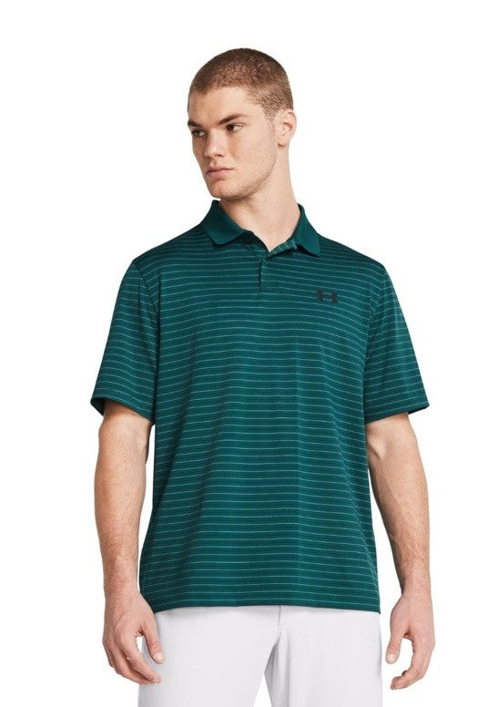 Under Armour Men's Shirts Performance 3.0 Novelty Polo Shirt- Forest Green-Small