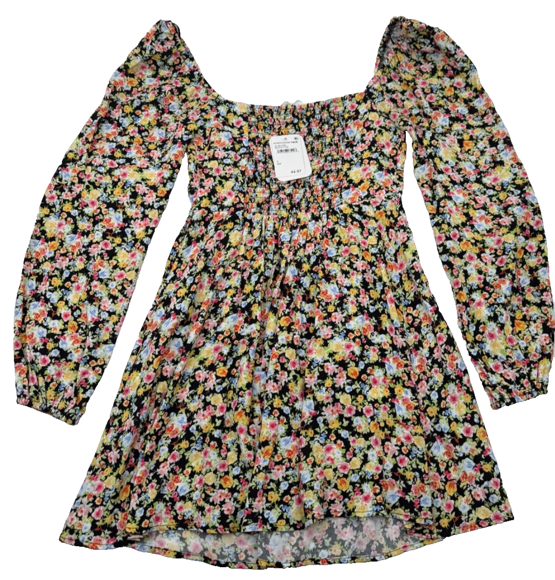 $44 Elodie Women’s-Long Sleeve Summer Dress- Black Floral- Small- New Tag