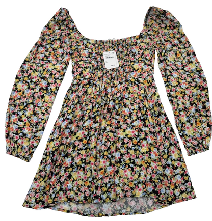 $44 Elodie Women’s-Long Sleeve Summer Dress- Black Floral- Small- New Tag