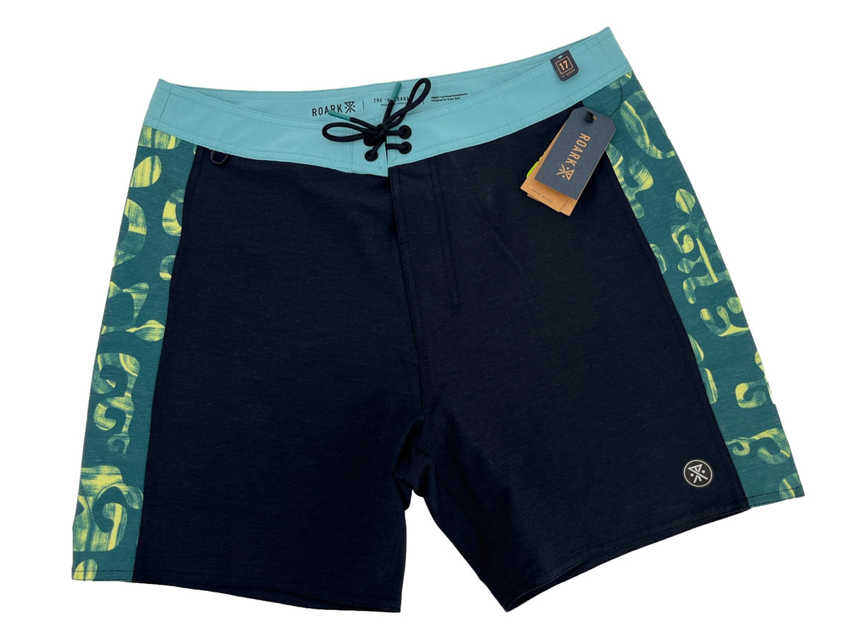$69 Roark Men’s Passage Panel Batik 17” Boardshorts-D.Navy Black -Size: 33W-New