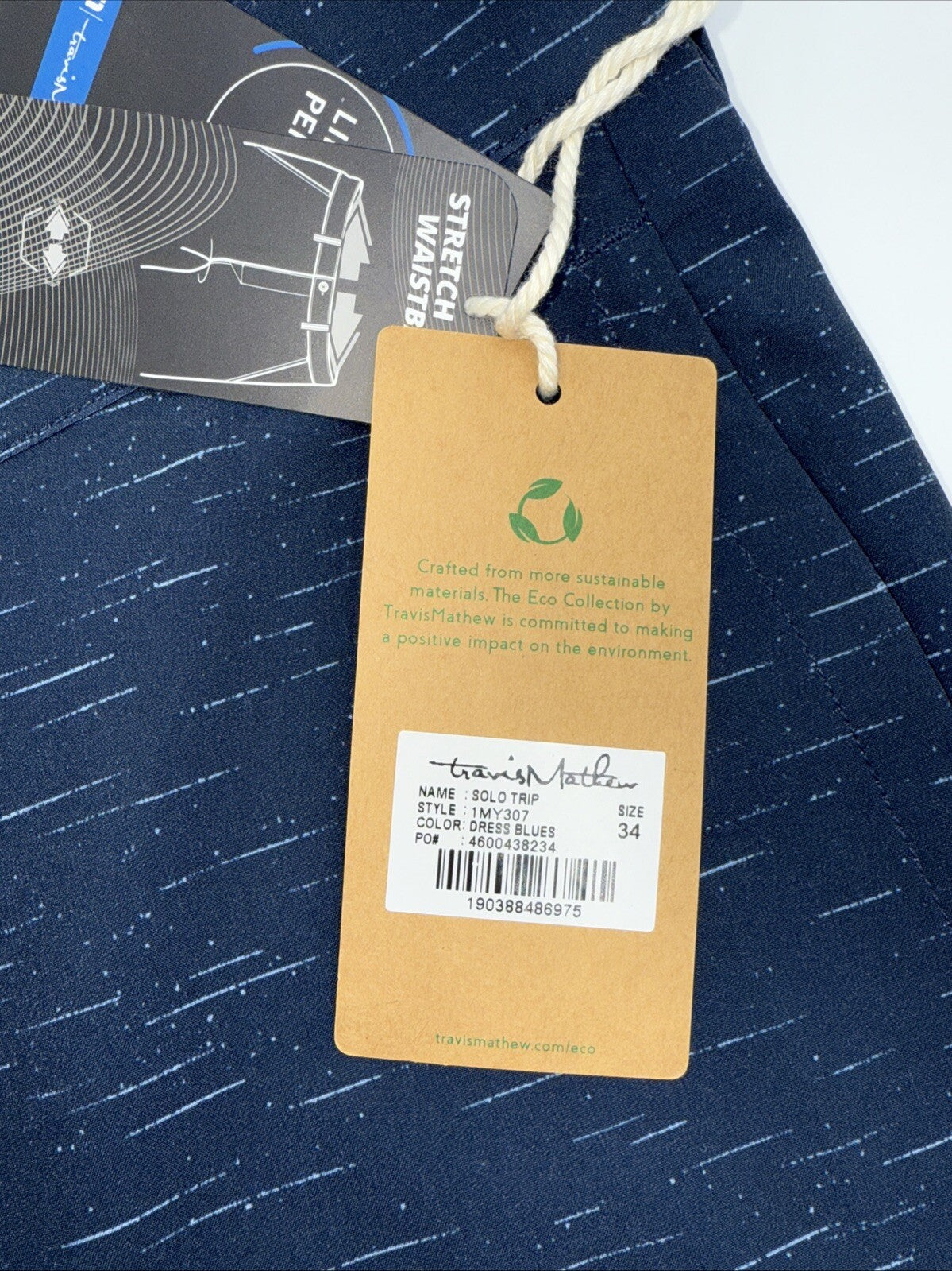 $89 Travis Mathew Men’s Solo Trip 9” Shorts - Dress Blues - 34W - NWT