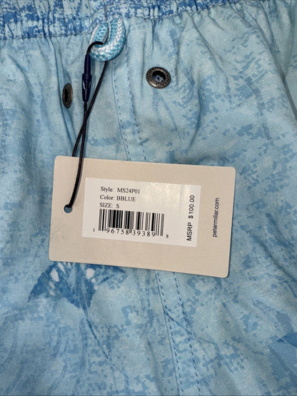 $100 Peter Millar Men’s Tropical Stingray Swim Trunks - Blue- Small - NWT