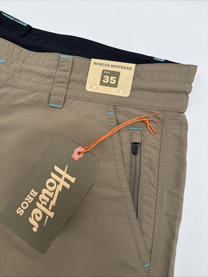 $69 Howler Bros Men's Horizon Hybrid Shorts 2.0 7.5" Inseam- Isotaupe- 35W - New