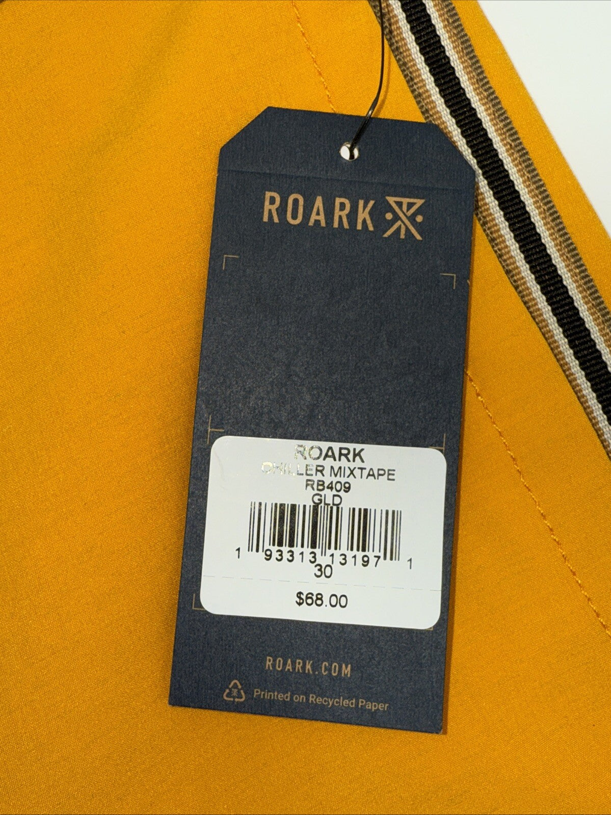 $68 Roark Men’s Chiller 17” Mixtape Boardshorts Trunks-Gold Yellow -30W- New Tag