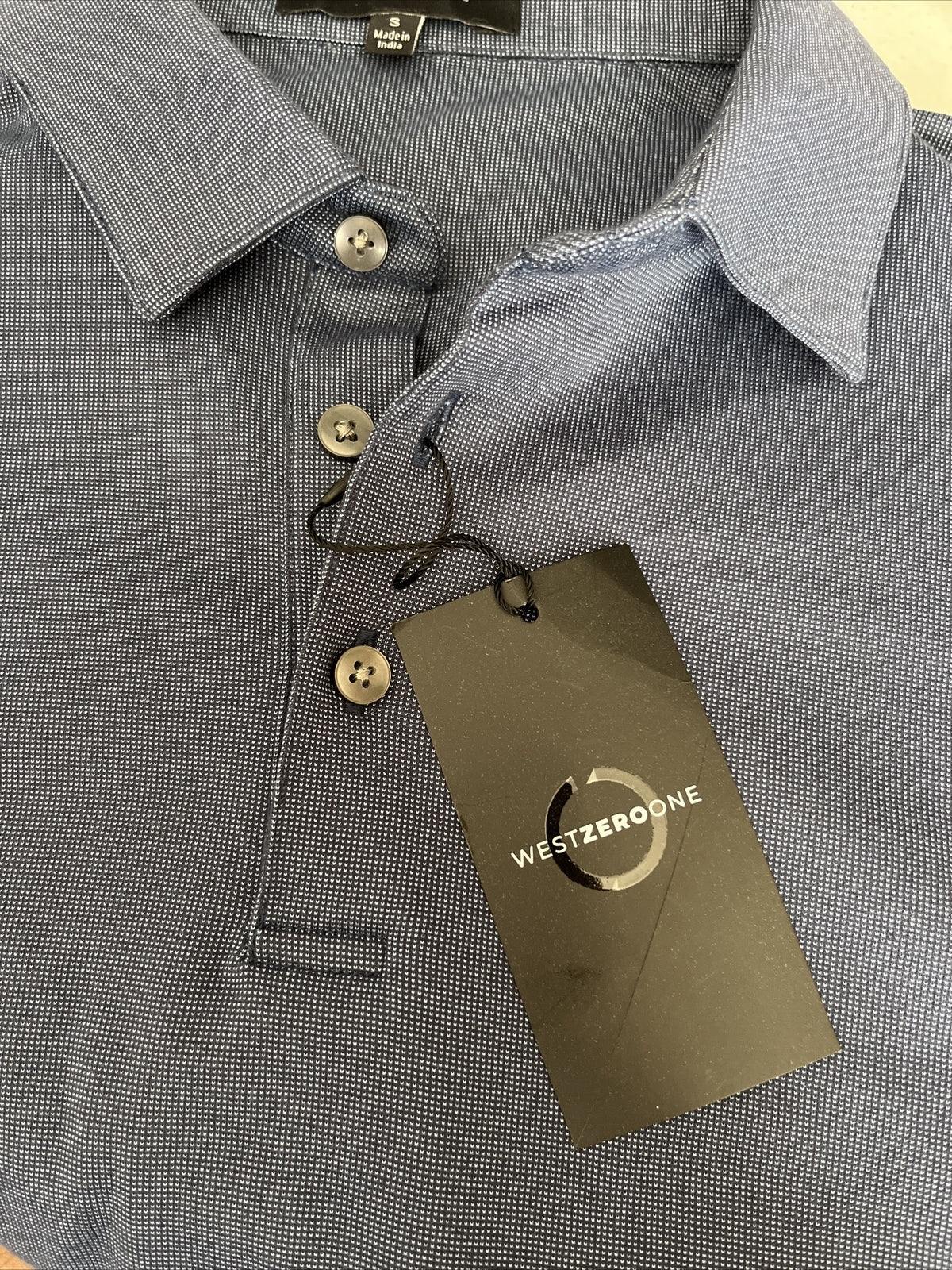 Westzeroone Men’s River Valley Polo S/S Shirt - Blue Night- Small- New Tags $69